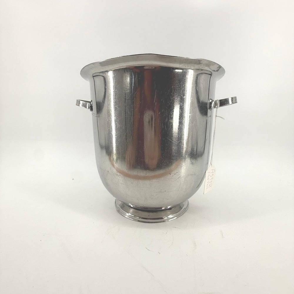 Vintage Ice Bucket Large Silver Hotel Astor Barware Historic New York History